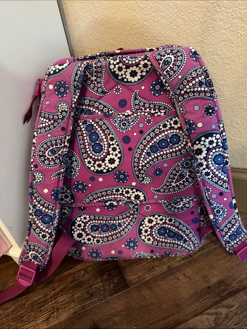 Vera Bradley Quilted Paisley Pink Backpack - Stylish Women’s Bag - Picture 3 of 12